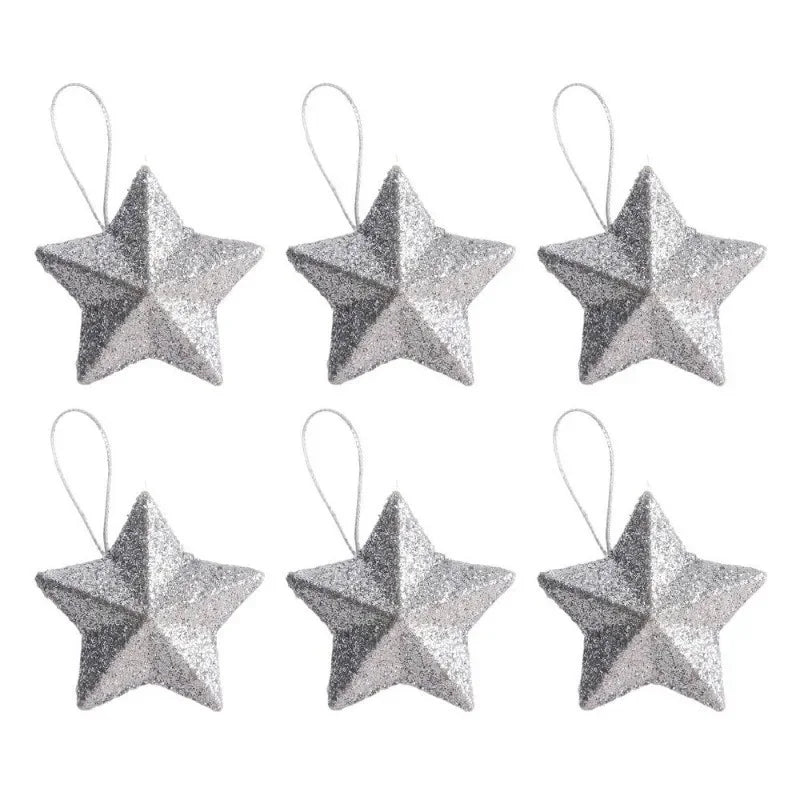 Glitter Star Christmas Tree Ornaments – Festive Hanging Decorations