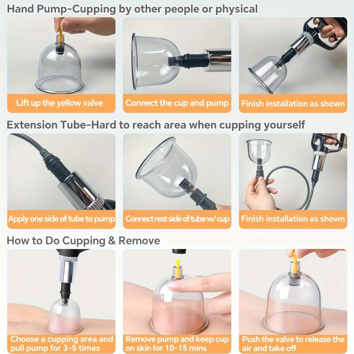 Cupping Massage Set – 12/24-Piece Relaxation Cups with Manual Pump