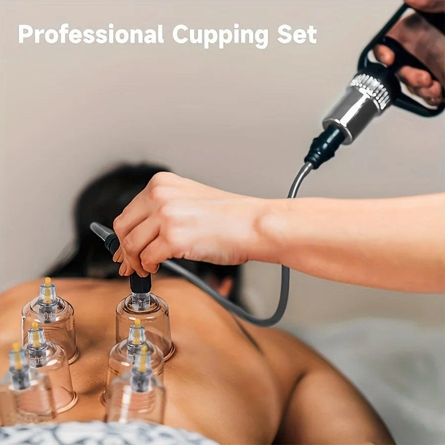 Cupping Massage Set – 12/24-Piece Relaxation Cups with Manual Pump