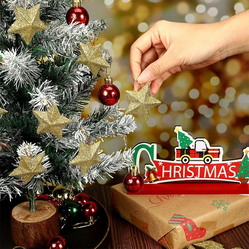 Glitter Star Christmas Tree Ornaments – Festive Hanging Decorations