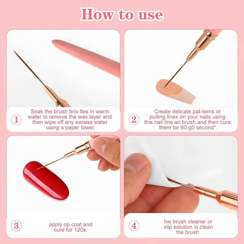 5pcs Nail Art Liner Brush Set – UV Gel Nail Art Brushes