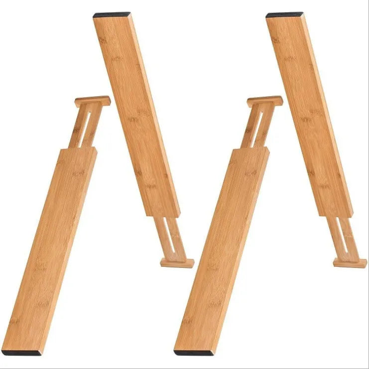 Expandable Bamboo Drawer Organizer – Adjustable Kitchen Drawer Divider
