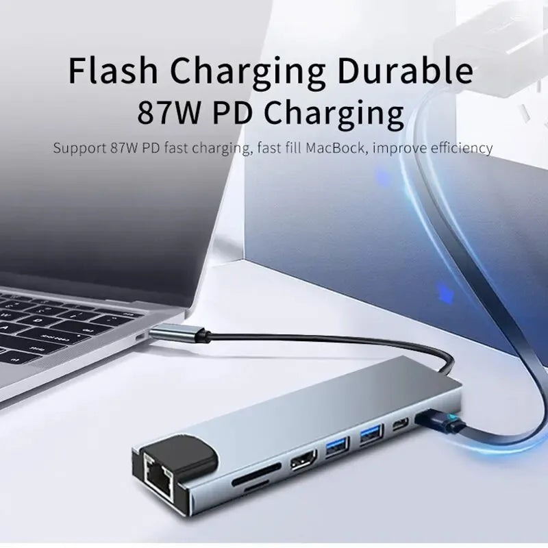 USB-C Hub 7-in-1 Multiport Adapter – HDMI, USB & Card Reader