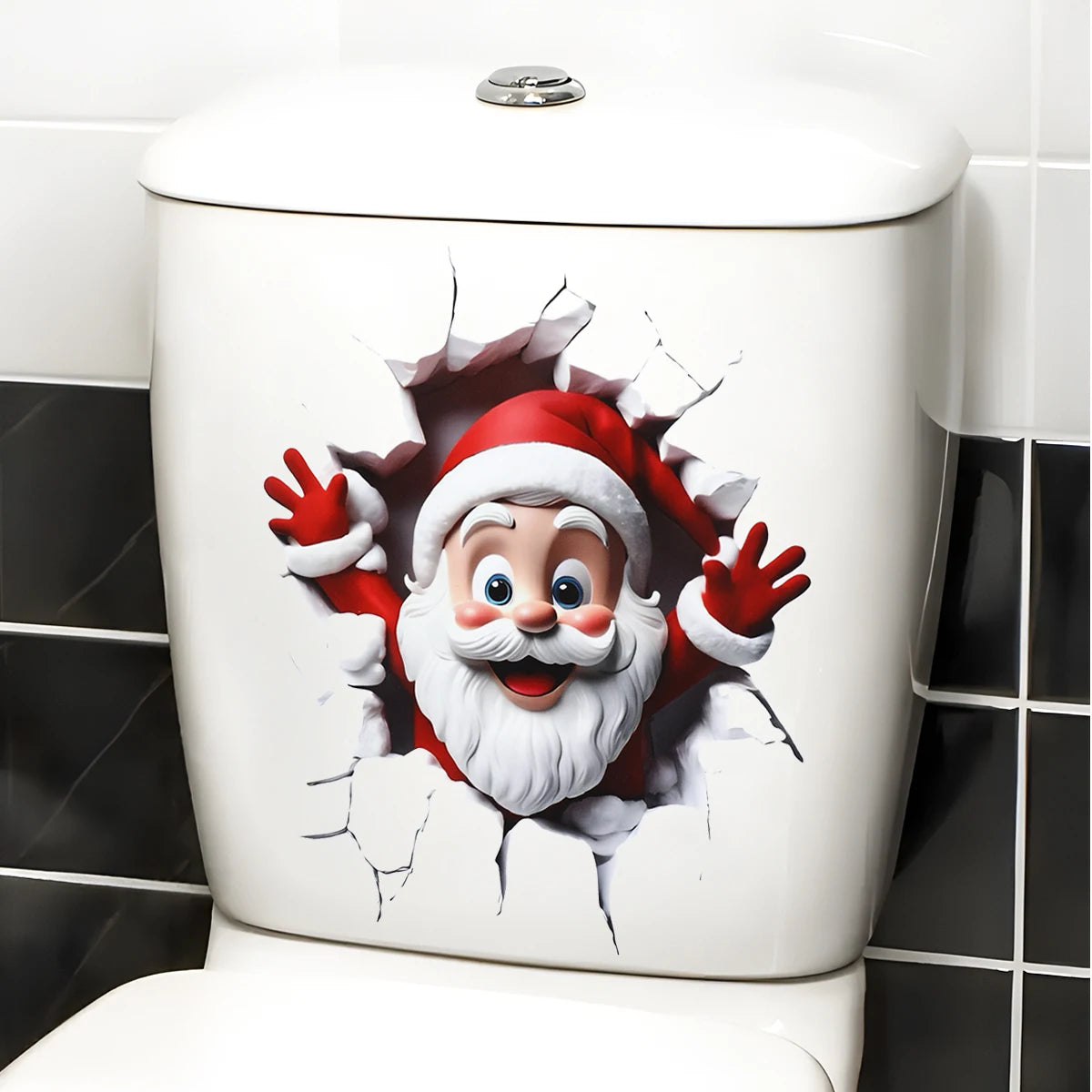 Christmas Snowman Toilet Stickers – Festive Bathroom Decorations