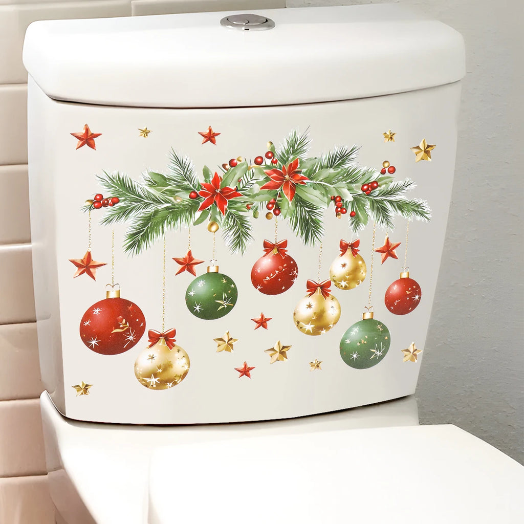 Christmas Snowman Toilet Stickers – Festive Bathroom Decorations