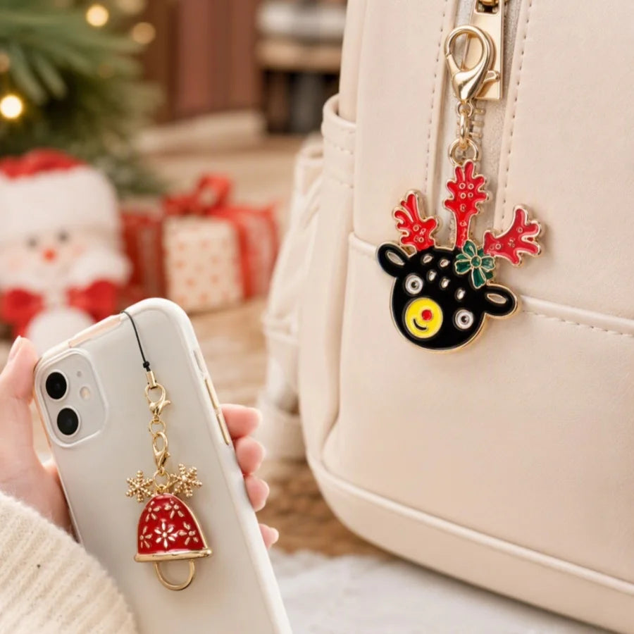 5-Piece Christmas Charms Set – Santa, Snowman & Tree Pendants