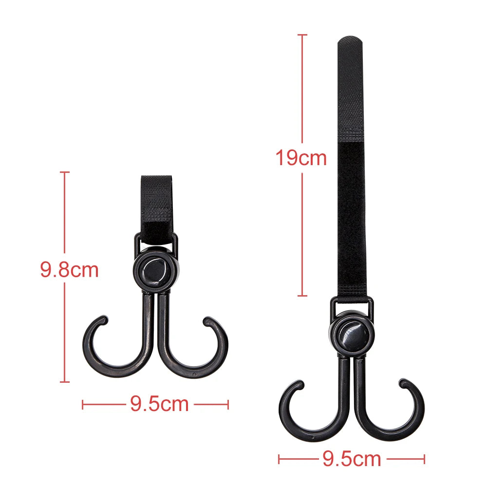 Baby Stroller Hooks – 360° Rotatable Pram Organizer Hooks