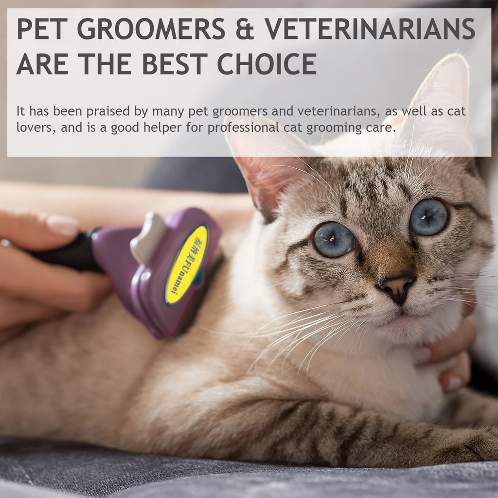 Pet Deshedding & Dematting Brush – Dog & Cat Grooming Tool