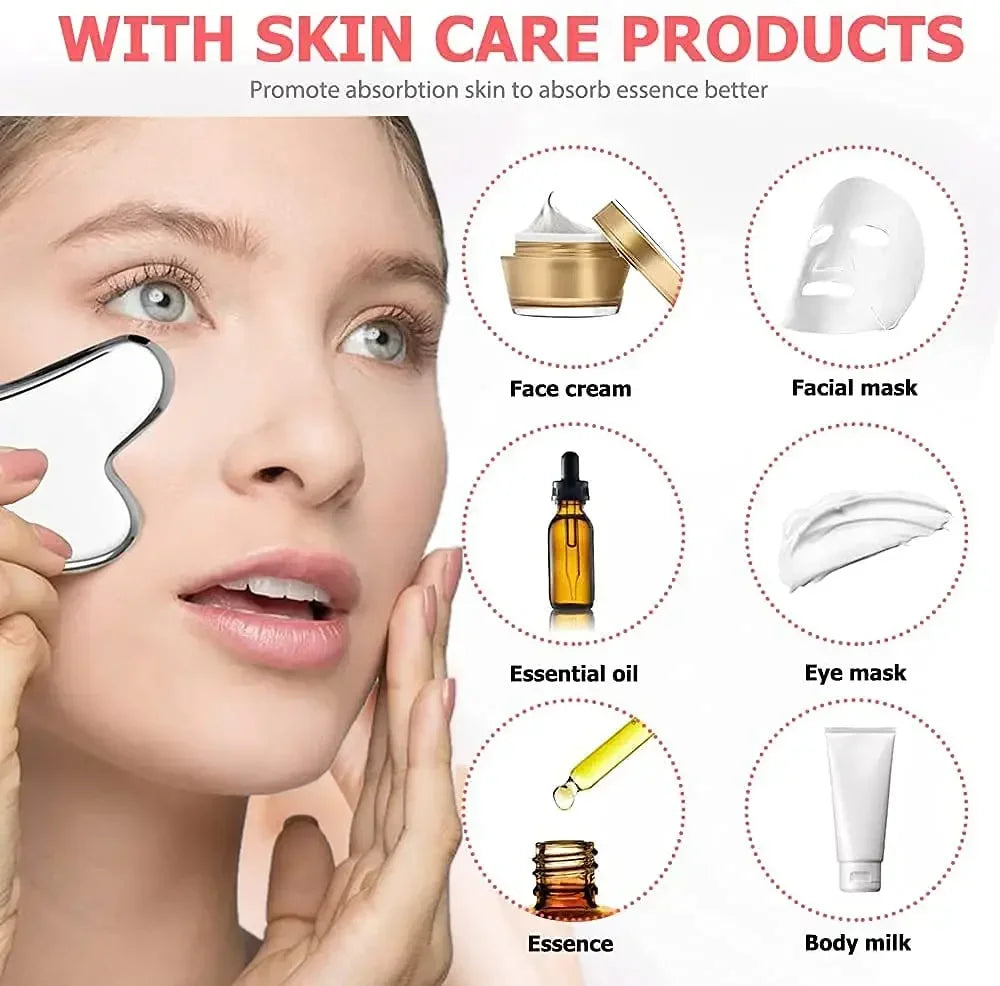 Gua Sha Board – Stainless Steel Facial & Body Massage Scraper