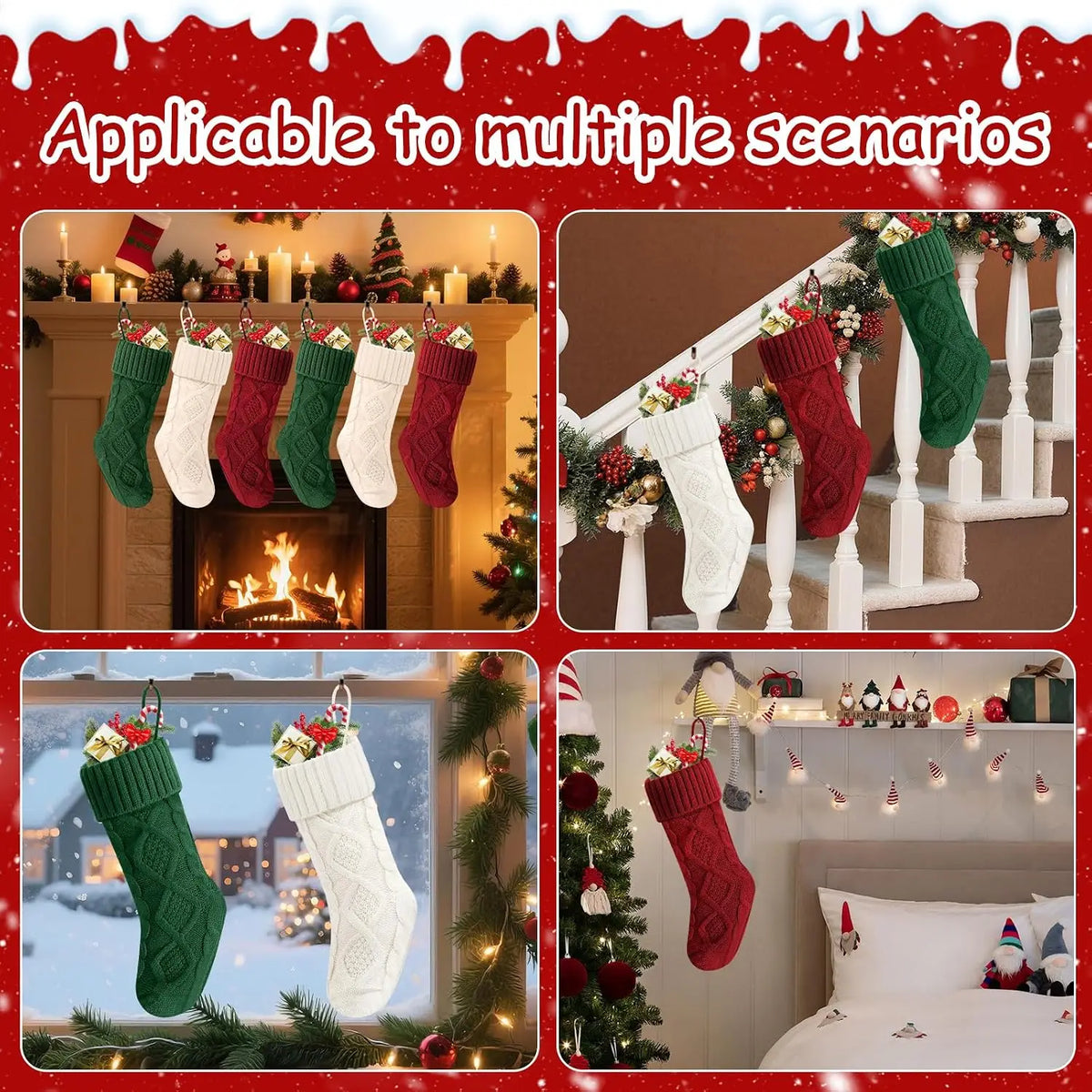 Diamond-Shaped Christmas Stockings – Fluffy Holiday Candy & Gift Bags