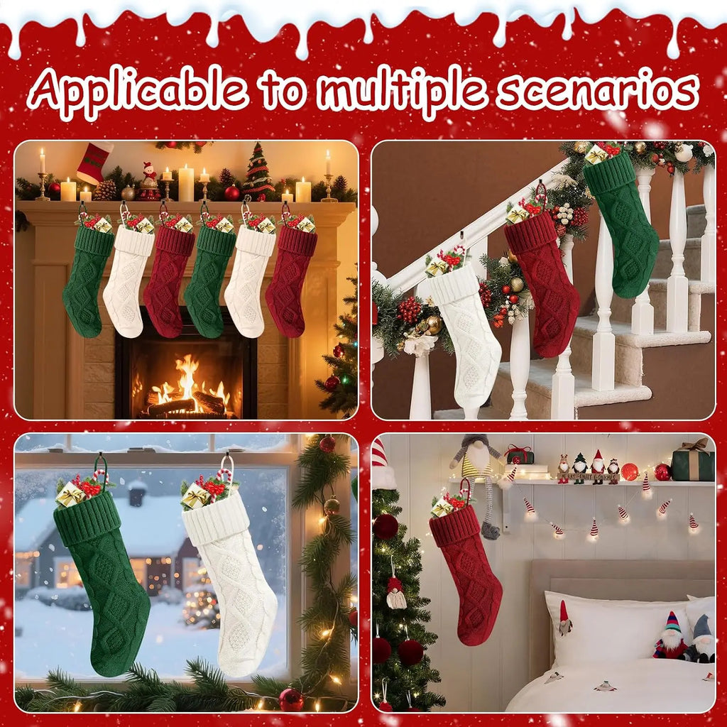 Diamond-Shaped Christmas Stockings – Fluffy Holiday Candy & Gift Bags