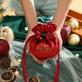 Christmas Velvet Gift Bags with Drawstring & Decorative Bow