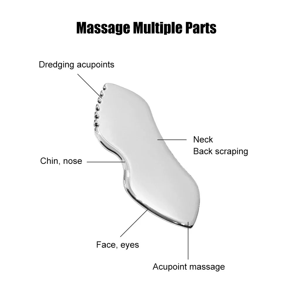 Gua Sha Board – Stainless Steel Facial & Body Massage Scraper