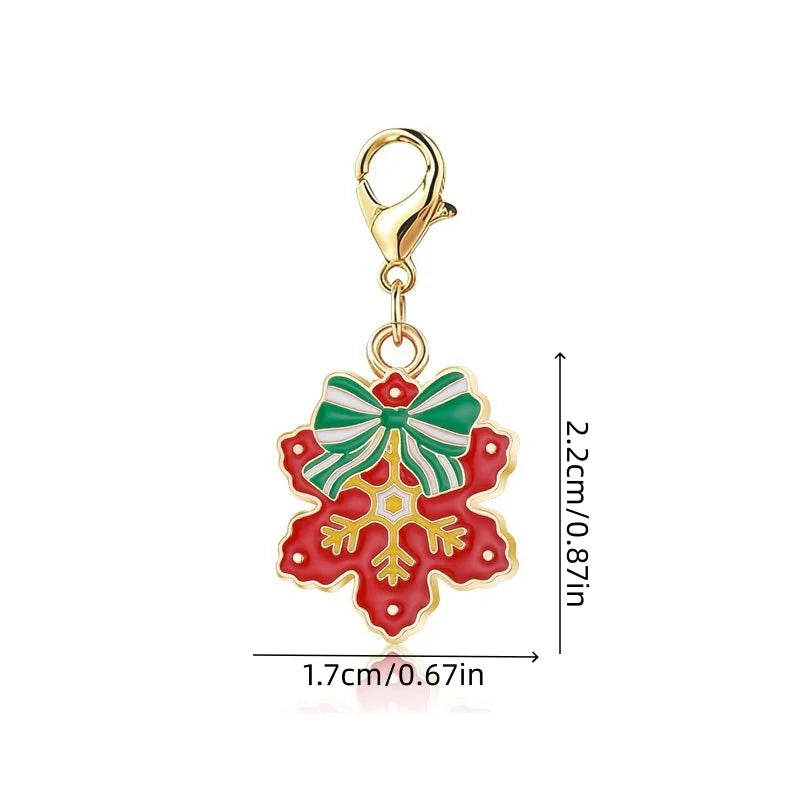 5-Piece Christmas Charms Set – Santa, Snowman & Tree Pendants
