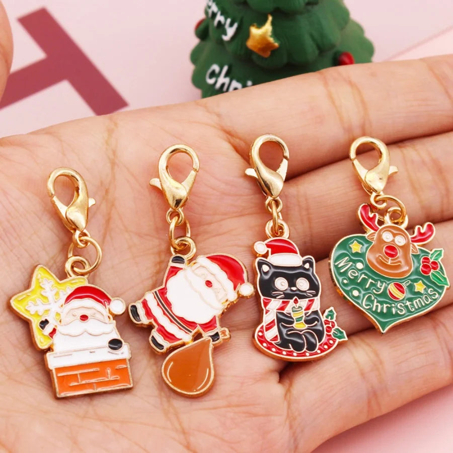 5-Piece Christmas Charms Set – Santa, Snowman & Tree Pendants