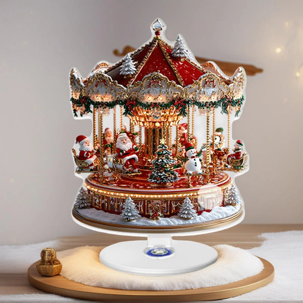 2D Acrylic Carousel Christmas Ornament – Festive Holiday Decoration