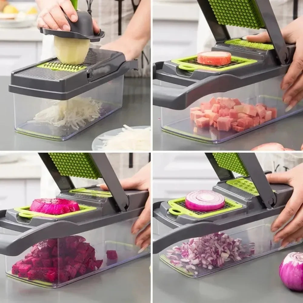 14-in-1 Multifunctional Vegetable Chopper – Kitchen Slicer & Dicer