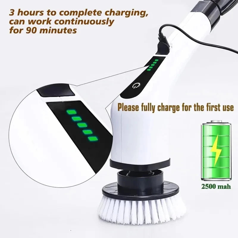 Cordless Electric Spin Scrubber – Multi-Purpose Cleaning Brush