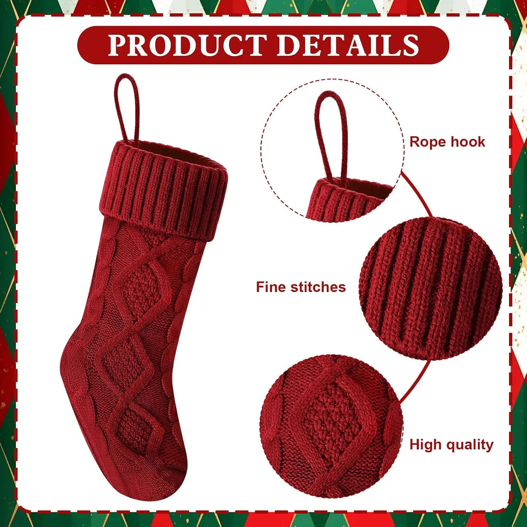 Diamond-Shaped Christmas Stockings – Fluffy Holiday Candy & Gift Bags