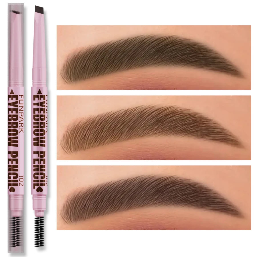 2-in-1 Waterproof Eyebrow Pencil & Brush – Long-Lasting