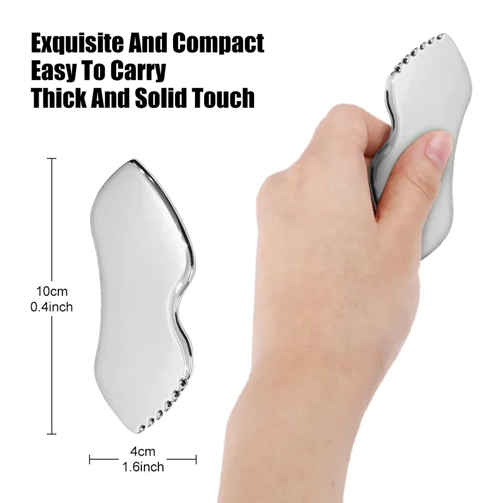 Gua Sha Board – Stainless Steel Facial & Body Massage Scraper