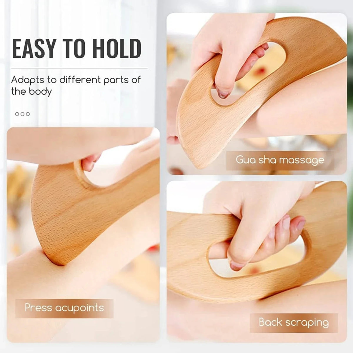 Natural Wooden Body Massage & Gua Sha Tool