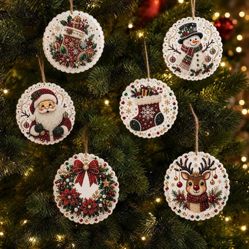 Christmas Pearl Diamond Painting DIY Kit – Festive Tree Hanging Ornaments