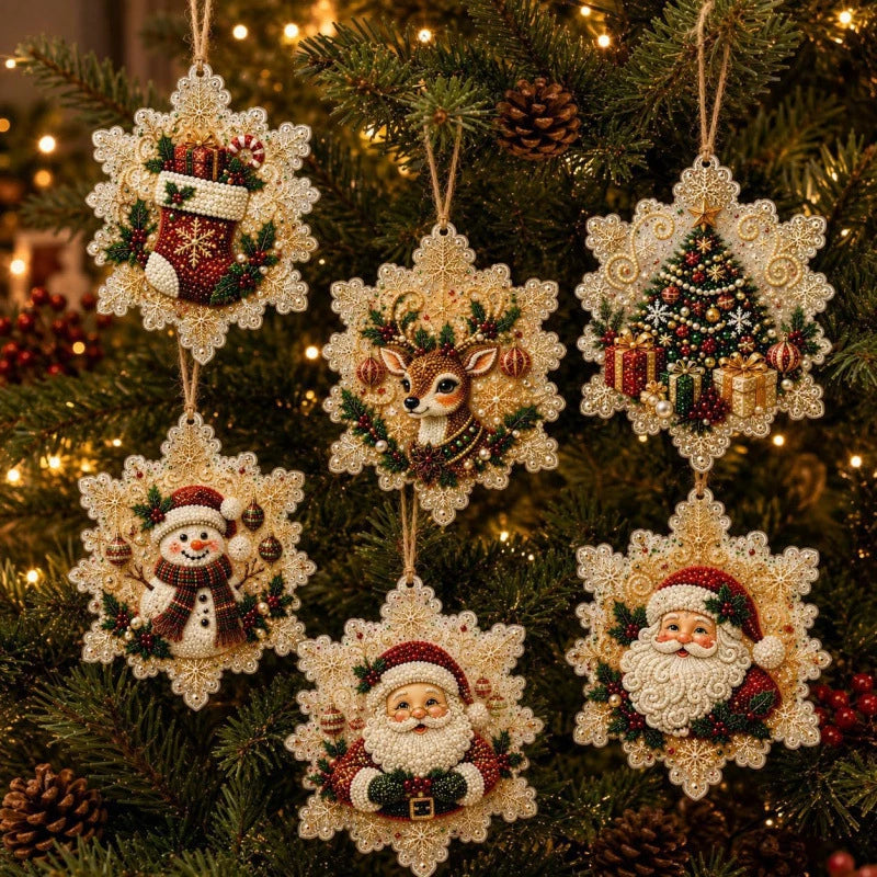 Christmas Pearl Diamond Painting DIY Kit – Festive Tree Hanging Ornaments