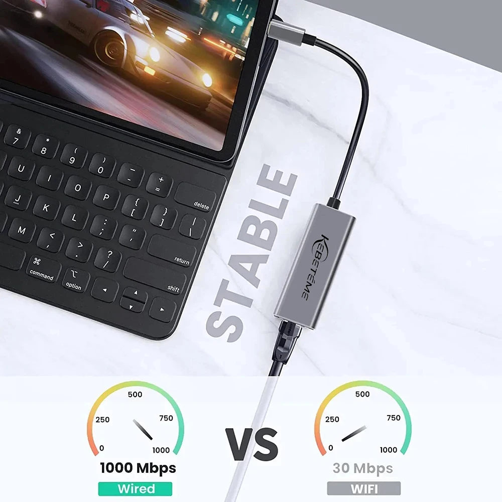 Kebidumei 1000Mbps USB Ethernet Adapter – USB 3.0 to RJ45 Network Adapter