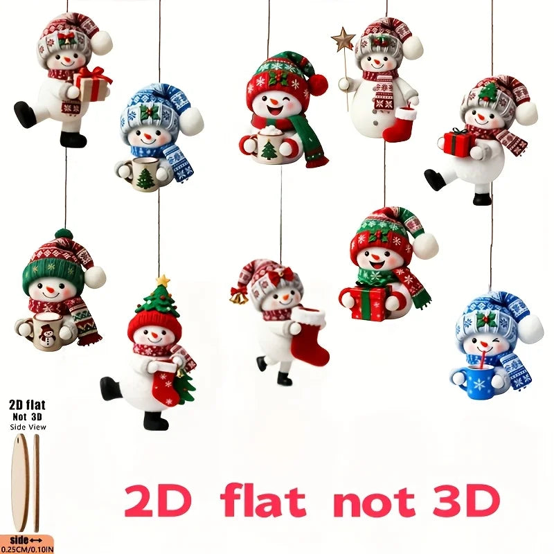 15-Piece Christmas Snowman Ornaments – Hanging Holiday Decorations