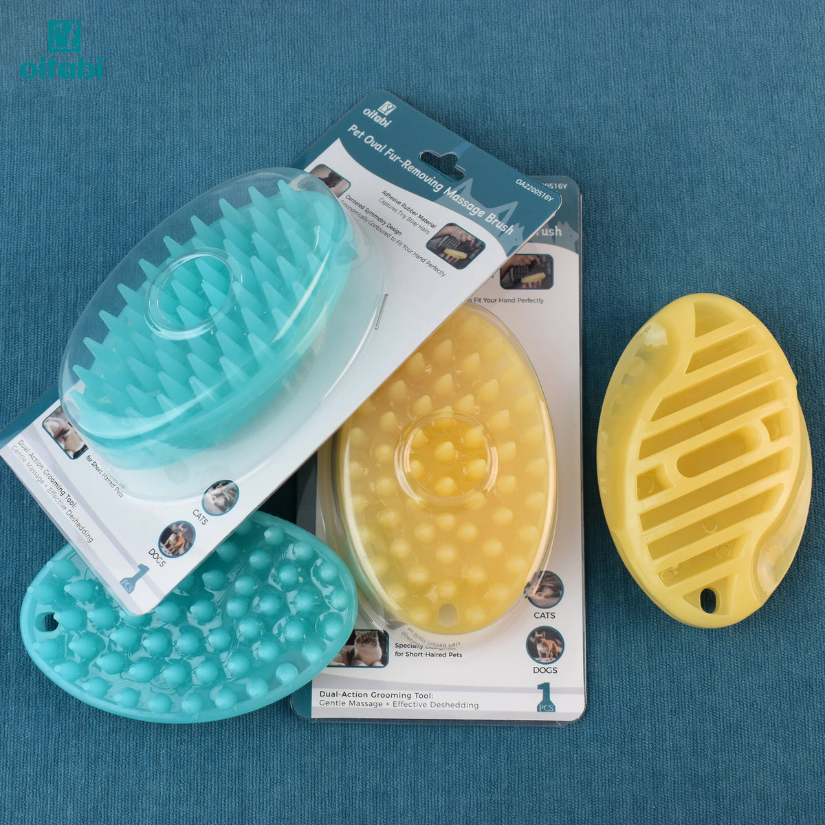 Soft Rubber Pet Grooming Brush – Deshedding & Bathing Brush