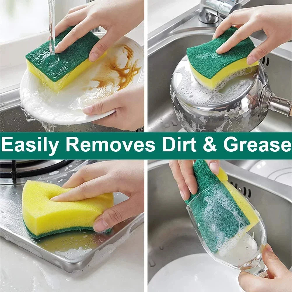 Heavy-Duty Double-Sided Cleaning Sponge – Grease & Stain Remover