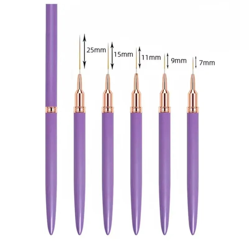 5pcs Nail Art Liner Brush Set – UV Gel Nail Art Brushes