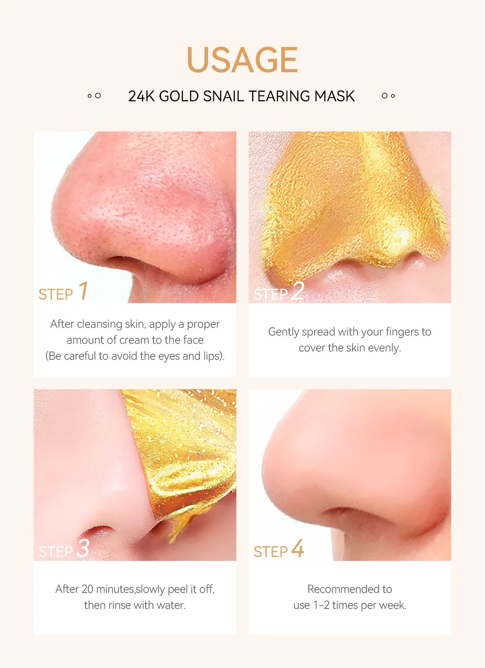 LAIKOU 24K Gold Sakura Peeling Face Mask – Facial Peel-Off Mask