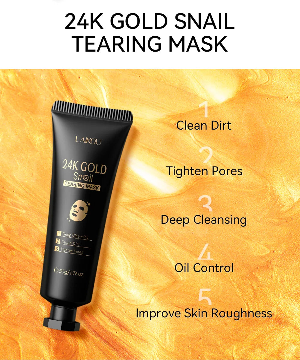 LAIKOU 24K Gold Sakura Peeling Face Mask – Facial Peel-Off Mask