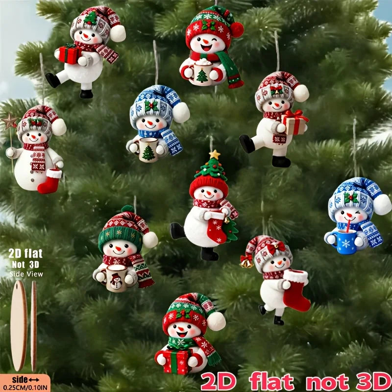 15-Piece Christmas Snowman Ornaments – Hanging Holiday Decorations