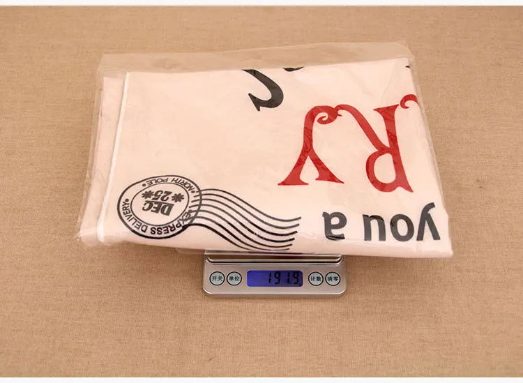 Linen Christmas Gift Bag – Reusable Drawstring Holiday Sack