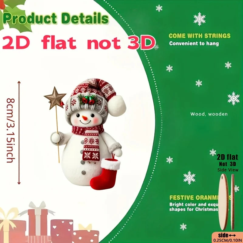 15-Piece Christmas Snowman Ornaments – Hanging Holiday Decorations