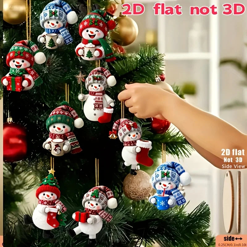 15-Piece Christmas Snowman Ornaments – Hanging Holiday Decorations