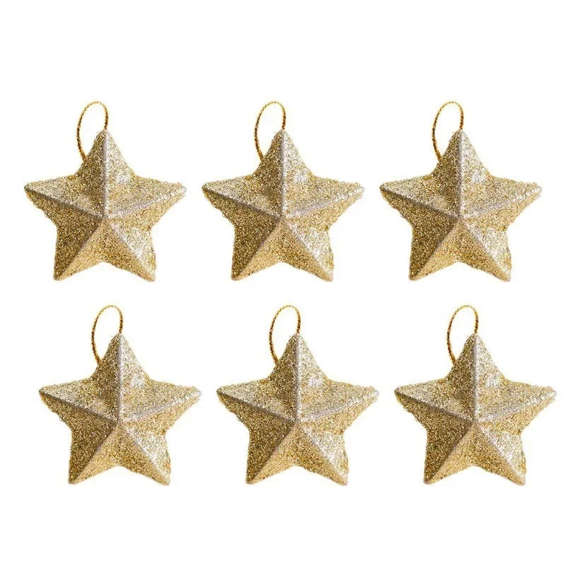 Glitter Star Christmas Tree Ornaments – Festive Hanging Decorations