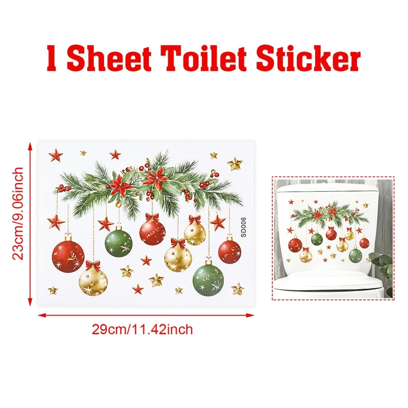 Christmas Snowman Toilet Stickers – Festive Bathroom Decorations