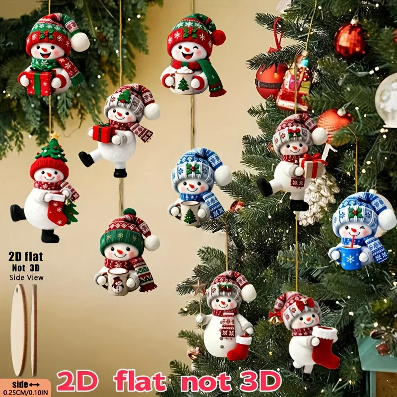15-Piece Christmas Snowman Ornaments – Hanging Holiday Decorations