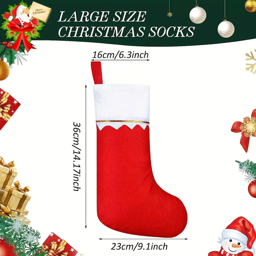 12-Piece Christmas Stockings – Santa & Reindeer Holiday Decorations