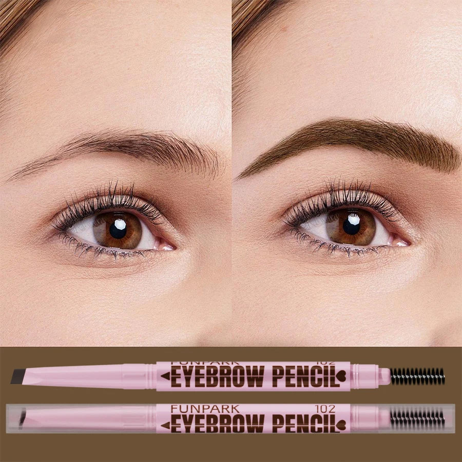 2-in-1 Waterproof Eyebrow Pencil & Brush – Long-Lasting