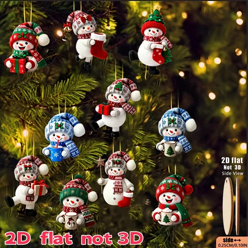 15-Piece Christmas Snowman Ornaments – Hanging Holiday Decorations