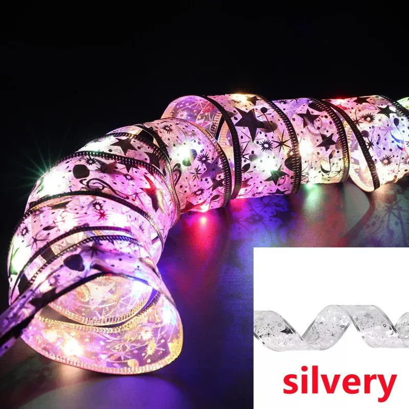 10M LED Christmas Ribbon String Lights – Decorative Bow Lights for Holiday Parties