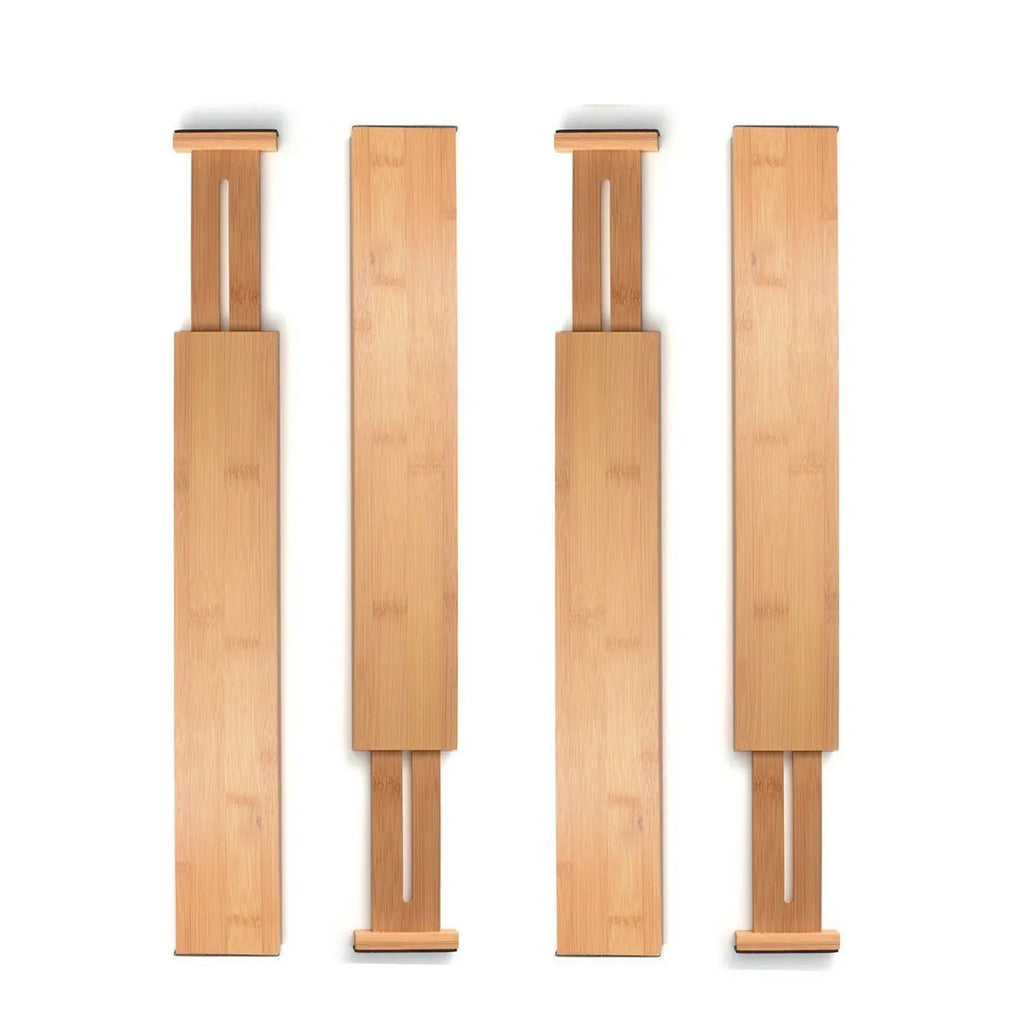 Expandable Bamboo Drawer Organizer – Adjustable Kitchen Drawer Divider