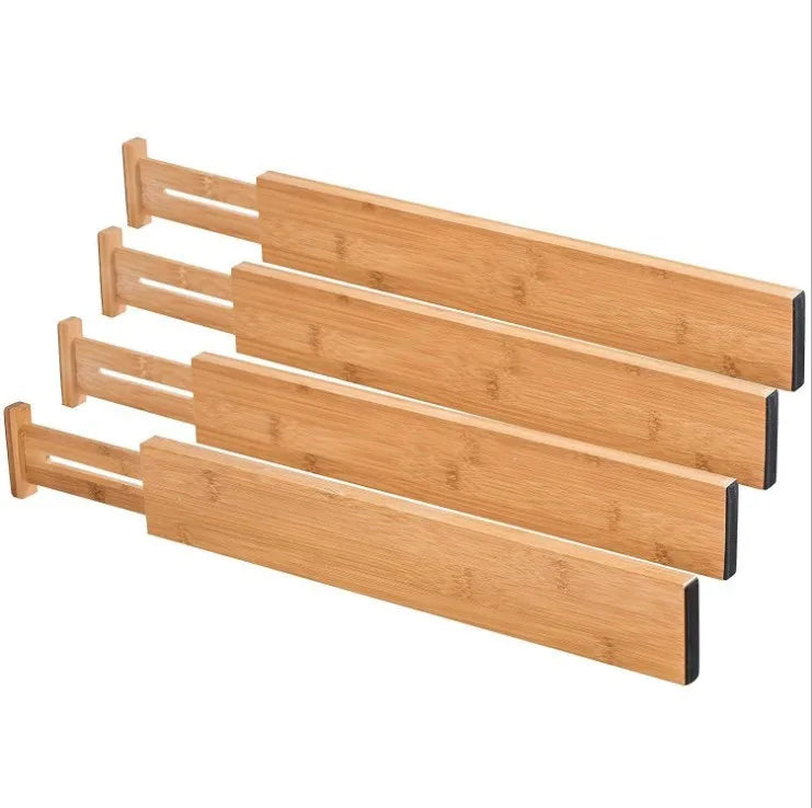 Expandable Bamboo Drawer Organizer – Adjustable Kitchen Drawer Divider