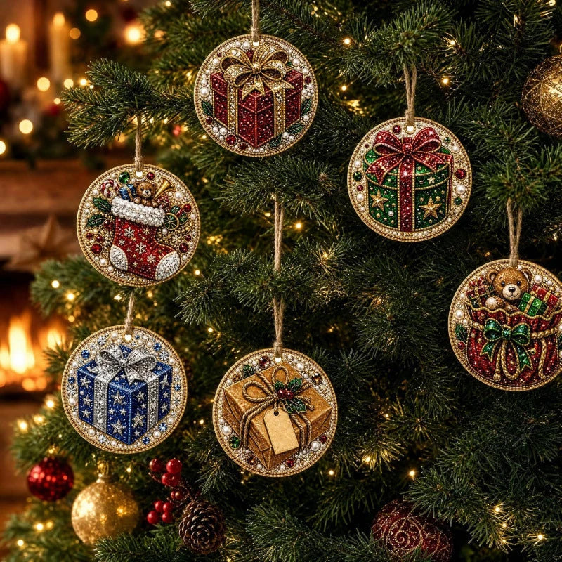 Christmas Pearl Diamond Painting DIY Kit – Festive Tree Hanging Ornaments
