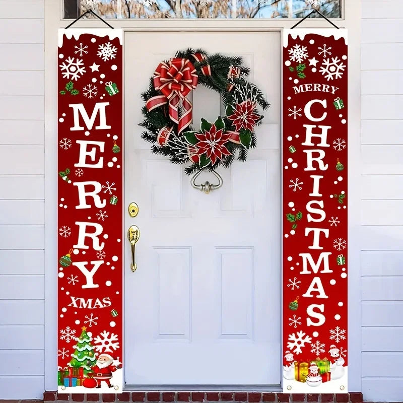 Christmas Holiday Decorative Banners – 180 × 30 cm, Set of 2